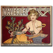 Waverly Cycles by Alphonse Mucha-Framed 35x47 Canv