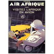 Air Afrique by A. Roquin-Framed 18x24 Canvas Art