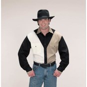 Western Shirt-Blk/White/Tan - 3XL