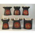 4" Black Ceramic Oil Burners  - 6 Assorted