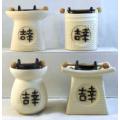 4" Off White Ceramic Oil Burners - 4 Assorted