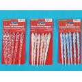 6 Pack Crystal Icicle Ornaments