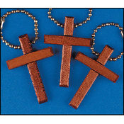 Wooden Cross Keychain