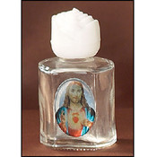 Sacred Heart Glass Holy Water Bottle