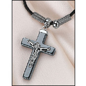 Hematite Crucifix Pendant