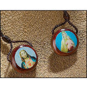 Brazilian Wood Our Lady of Mt Carmel/Sacred Heart