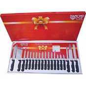 19pc Cutlery Set in White/Red Bow