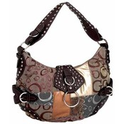 Brown Jacquard Patchwork Purse