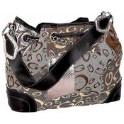 Brown Jacquard Patchwork Handbag