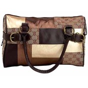 Brown Patch Tapestry Purse