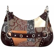 Brown Jacquard Patchwork Purse