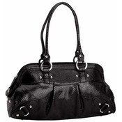 Black Faux Snakeskin Handbag