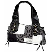 Black Jacquard Patchwork Purse