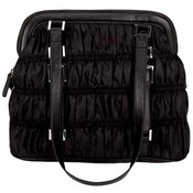Black Nylon Ruched Shoulder Bag