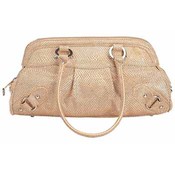 Tan Faux Snakeskin Handbag