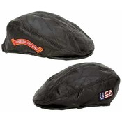 Rock Design Genuine Leather Flat Cap