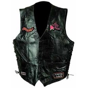 Ladies' Rock Design - Laced Sides - Leather Vest