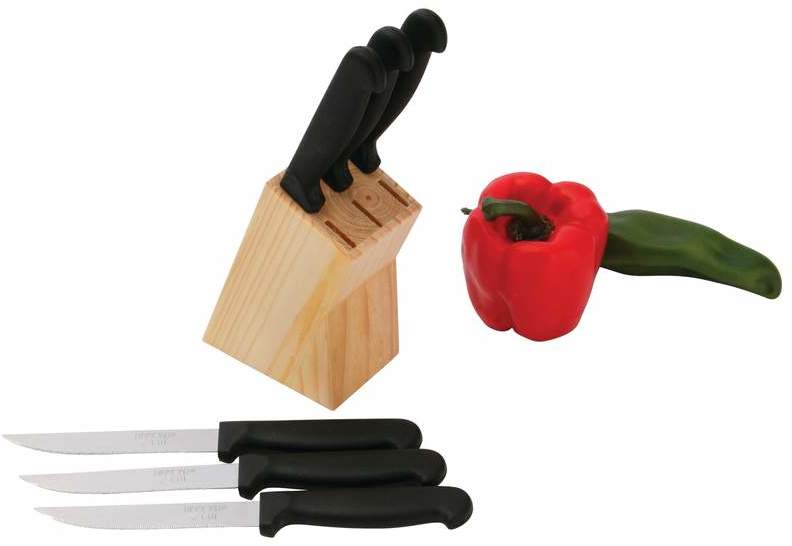 6 Piece Steak Knife Set - Woodblock