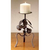 Iron Leaf and Pear Pillar Holder