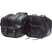Diamond 2pc Studded Motorcycle Saddle Bag Set