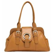 Caramel Color Solid Genuine Leather Purse