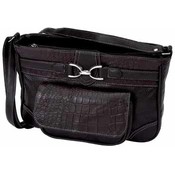 Crocodile Embossed Genuine Leather Handbag