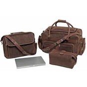 Brand 3pc Brown Faux Leather Luggage Set