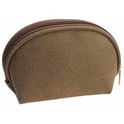 Brown Faux Leather Vanity Bag