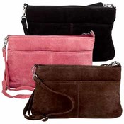 Solid Genuine Suede Leather Clutch
