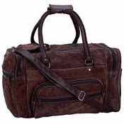 17" Brown Genuine Suede Leather Tote Bag