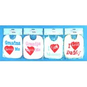 Terry Cloth Bib In Assorted Love Designs