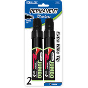 BAZIC 8 mm Jumbo Chisel Tip Permanent Marker (2/Pa
