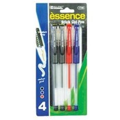 BAZIC Essence Assorted  Gel-Pen W/ Grip - 4/Pack