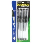BAZIC Essence Black Color Gel-Pen w/ Grip (4/Pack)