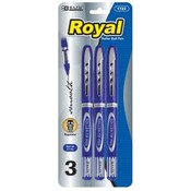 BAZIC Royal Blue Rollerball Pen (3/Pack)