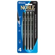 BAZIC Black Color Needle Tip Semi Gel-Pen w/Grip