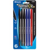 BAZIC Navigtr Asstd.Color Needle Tip Semi-Gel Pen