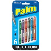 BAZIC Palm Mini Ballpoint Pen w/ Key Ring (6/Pack)