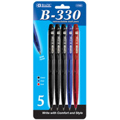 BAZIC B-330 Assorted Color Retractable Pen (6/Pack