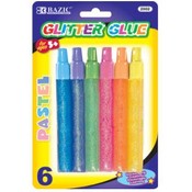 BAZIC 15ml Pastel Glitter Glue Pen (6/Pack)