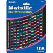 BAZIC Assorted Color Decorative Thumb Tack