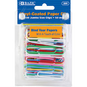 BAZIC Large (50mm) Color Paper Clips (100/Pack)