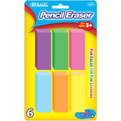 BAZIC Neon Bevel Eraser (8/Pack)