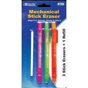 BAZIC 3 Retractable Stick Eraser w/ Refill
