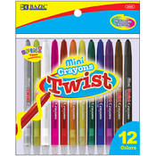 BAZIC 12 Color Mini Propelling Crayon