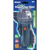 BAZIC 2.5" Round 6x Magnifying Glass w/ Light