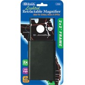 BAZIC 2" X 2" Retractable 2x Lighted Magnifier