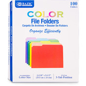 BAZIC Asst.Color PVC 3-Ring View Binder - 2-Pocket