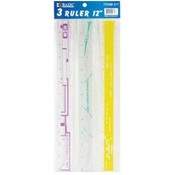 BAZIC 12" (30cm) Plastic Ruler (3/Pack)