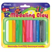 BAZIC 12 Asst. Colors 180g / 6.3 Oz. Modeling Clay